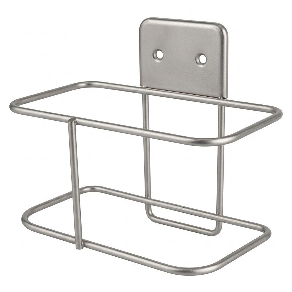 Wall-mounted metal holder for urinal (or bedpan)